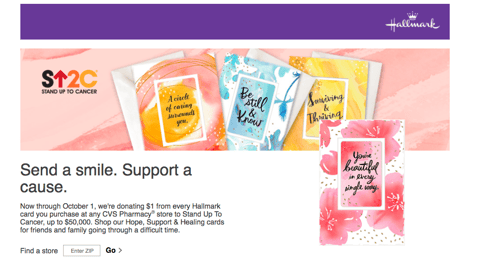 CVS Hallmark 'Send a Smile. Support a Cause' Web Page